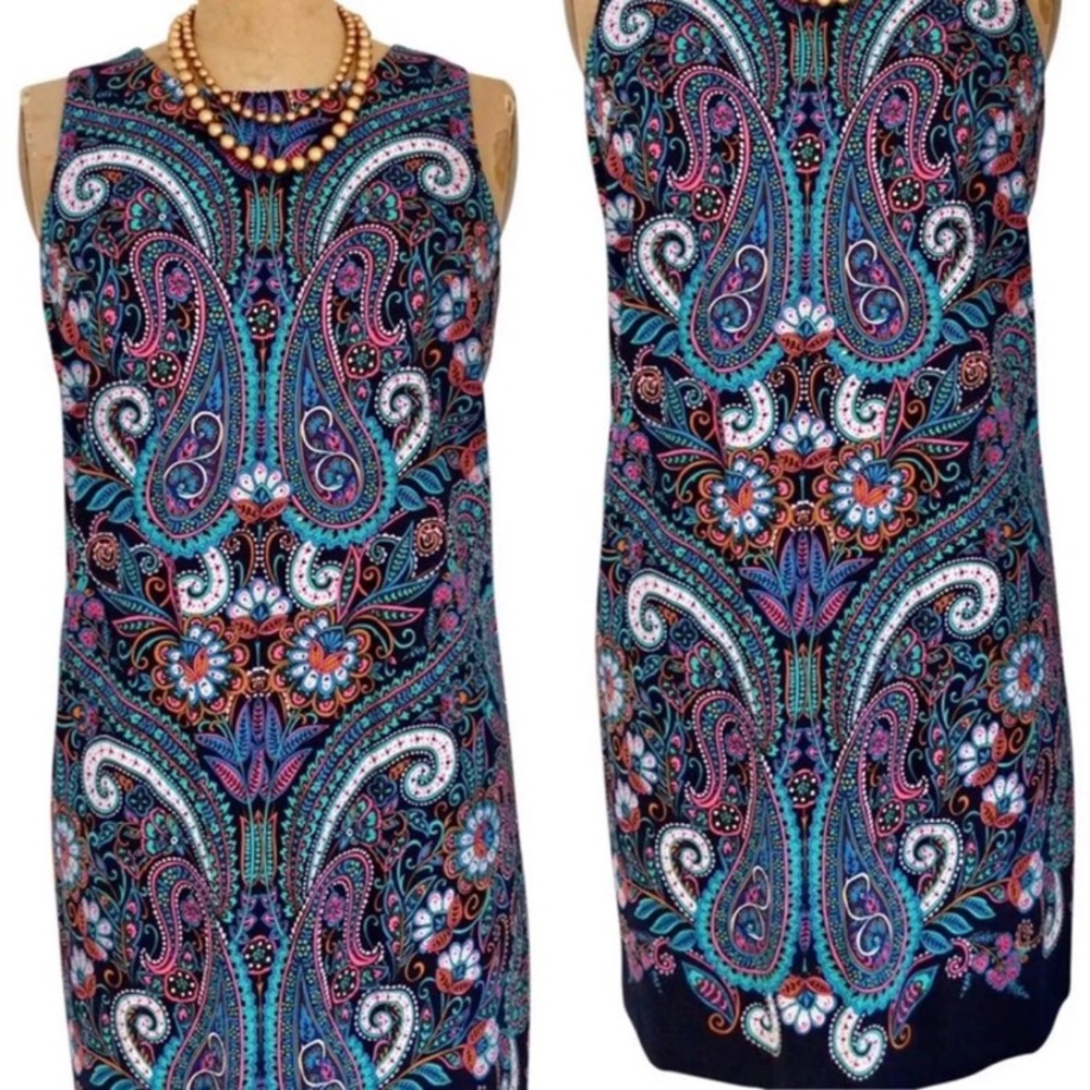 London Times Paisley Print Dress